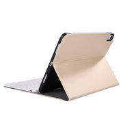 A11B Bluetooth 3.0 Ultra-thin ABS Detachable Bluetooth Keyboard Leather Tablet Case for iPad Air 4 / Air 5 / Pro 11 inch 2022 / 2021 / 2020 / 2018, with Pen Slot & Holder (Gold)