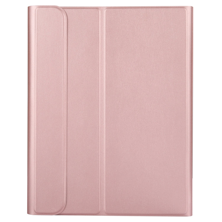 A11B Bluetooth 3.0 Ultra-thin ABS Detachable Bluetooth Keyboard Leather Tablet Case for iPad Air 4 / Air 5 / Pro 11 inch 2022 / 2021 / 2020 / 2018, with Pen Slot & Holder (Rose Gold)