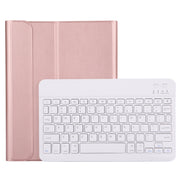 A11B Bluetooth 3.0 Ultra-thin ABS Detachable Bluetooth Keyboard Leather Tablet Case for iPad Air 4 / Air 5 / Pro 11 inch 2022 / 2021 / 2020 / 2018, with Pen Slot & Holder (Rose Gold)