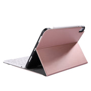 A11B Bluetooth 3.0 Ultra-thin ABS Detachable Bluetooth Keyboard Leather Tablet Case for iPad Air 4 / Air 5 / Pro 11 inch 2022 / 2021 / 2020 / 2018, with Pen Slot & Holder (Rose Gold)