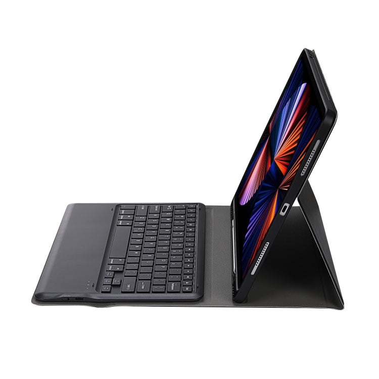 A12B Bluetooth 3.0 Ultra-thin Detachable Bluetooth Keyboard Leather Tablet Case for iPad Air 13 2024 / 2025 / Pro 12.9 inch 2022 / 2021 / 2020 / 2018, with Pen Slot & Holder(Black)