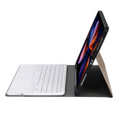 A12B Bluetooth 3.0 Ultra-thin Detachable Bluetooth Keyboard Leather Tablet Case for iPad Air 13 2024 / 2025 / Pro 12.9 inch 2022 / 2021 / 2020 / 2018, with Pen Slot & Holder(Gold)