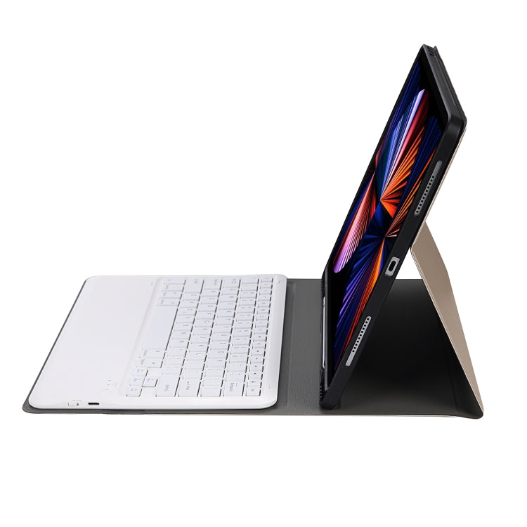 A12B Bluetooth 3.0 Ultra-thin Detachable Bluetooth Keyboard Leather Tablet Case for iPad Air 13 2024 / 2025 / Pro 12.9 inch 2022 / 2021 / 2020 / 2018, with Pen Slot & Holder(Gold)