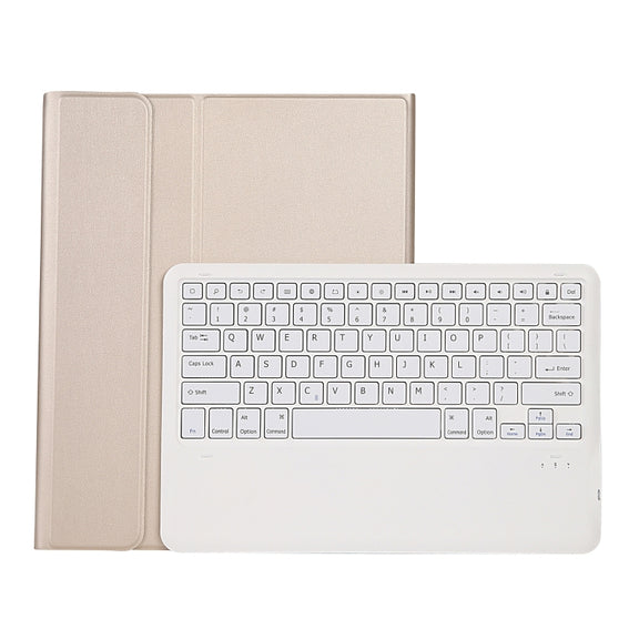 A12B Bluetooth 3.0 Ultra-thin Detachable Bluetooth Keyboard Leather Tablet Case for iPad Air 13 2024 / 2025 / Pro 12.9 inch 2022 / 2021 / 2020 / 2018, with Pen Slot & Holder(Gold)