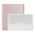 A12B Bluetooth 3.0 Ultra-thin Detachable Bluetooth Keyboard Leather Tablet Case for iPad Air 13 2024 / 2025 / Pro 12.9 inch 2022 / 2021 / 2020 / 2018, with Pen Slot & Holder(Rose Gold) - For iPad Pro by PMC Jewellery | Online Shopping South Africa | PMC Jewellery | Buy Now Pay Later Mobicred