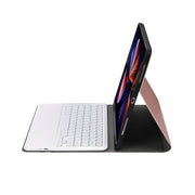 A12B Bluetooth 3.0 Ultra-thin Detachable Bluetooth Keyboard Leather Tablet Case for iPad Air 13 2024 / 2025 / Pro 12.9 inch 2022 / 2021 / 2020 / 2018, with Pen Slot & Holder(Rose Gold)