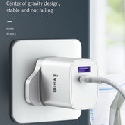 IVON AD52 18W USB-C / Type-C + USB Dual Port PD Fast Charge(UK Plug)