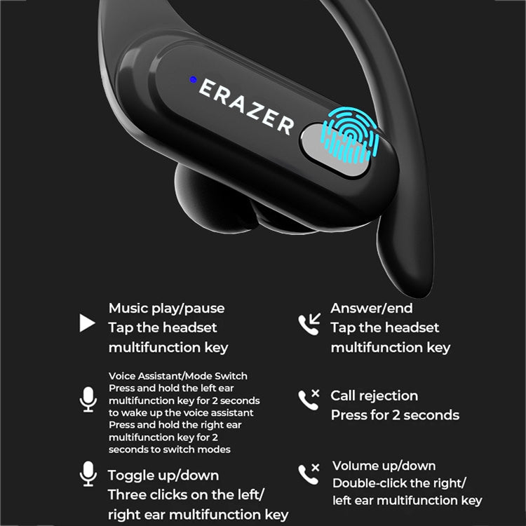 Lenovo Erazer XT60 Pro Bluetooth 5.3 Ear-mounted Sports Wireless Bluetooth Earphone (Black)