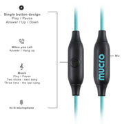 Mucro MB-232 Running In-Ear Sport Earhook Wired Stereo Headphones for Jogging Gym(Blue)