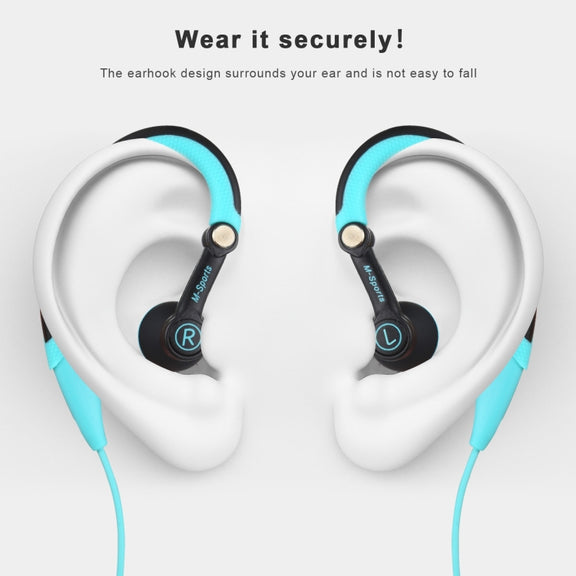 Mucro MB-232 Running In-Ear Sport Earhook Wired Stereo Headphones for Jogging Gym(Blue)