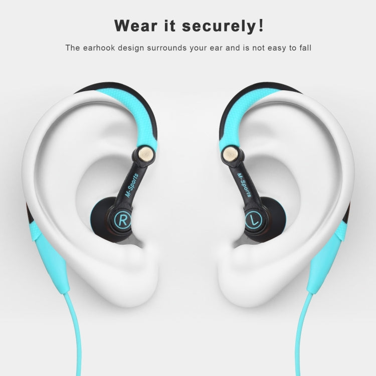 Mucro MB-232 Running In-Ear Sport Earhook Wired Stereo Headphones for Jogging Gym(Blue)