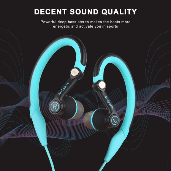 Mucro MB-232 Running In-Ear Sport Earhook Wired Stereo Headphones for Jogging Gym(Blue)