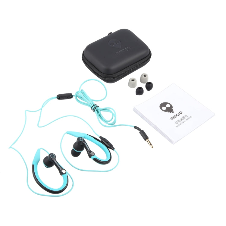Mucro MB-232 Running In-Ear Sport Earhook Wired Stereo Headphones for Jogging Gym(Blue)