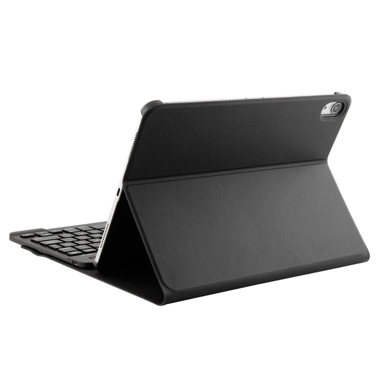 1130B Detachable Bluetooth 3.0 ABS Brushed Texture Keyboard + Lambskin Texture Leather Tablet Case for iPad Pro 11 inch (2018), with Three-gear Adjustment / Magnetic / Sleep Function(Black)