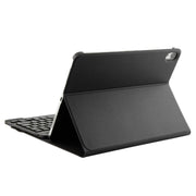 1130B Detachable Bluetooth 3.0 ABS Brushed Texture Keyboard + Lambskin Texture Leather Tablet Case for iPad Pro 11 inch (2018), with Three-gear Adjustment / Magnetic / Sleep Function(Black)