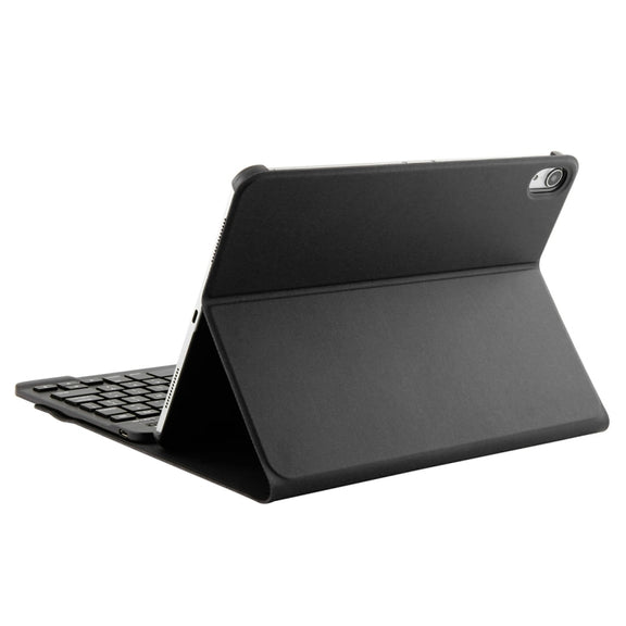1130B Detachable Bluetooth 3.0 ABS Brushed Texture Keyboard + Lambskin Texture Leather Tablet Case for iPad Pro 11 inch (2018), with Three-gear Adjustment / Magnetic / Sleep Function(Black)