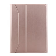 1130B Detachable Bluetooth 3.0 ABS Brushed Texture Keyboard + Lambskin Texture Leather Tablet Case for iPad Pro 11 inch (2018), with Three-gear Adjustment / Magnetic / Sleep Function(Pink)