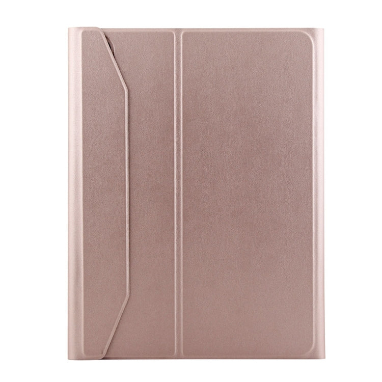 1130B Detachable Bluetooth 3.0 ABS Brushed Texture Keyboard + Lambskin Texture Leather Tablet Case for iPad Pro 11 inch (2018), with Three-gear Adjustment / Magnetic / Sleep Function(Pink)