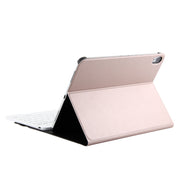 1130B Detachable Bluetooth 3.0 ABS Brushed Texture Keyboard + Lambskin Texture Leather Tablet Case for iPad Pro 11 inch (2018), with Three-gear Adjustment / Magnetic / Sleep Function(Pink)