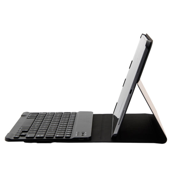 1130B Detachable Bluetooth 3.0 ABS Brushed Texture Keyboard + Lambskin Texture Leather Tablet Case for iPad Pro 11 inch (2018), with Three-gear Adjustment / Magnetic / Sleep Function(Pink)