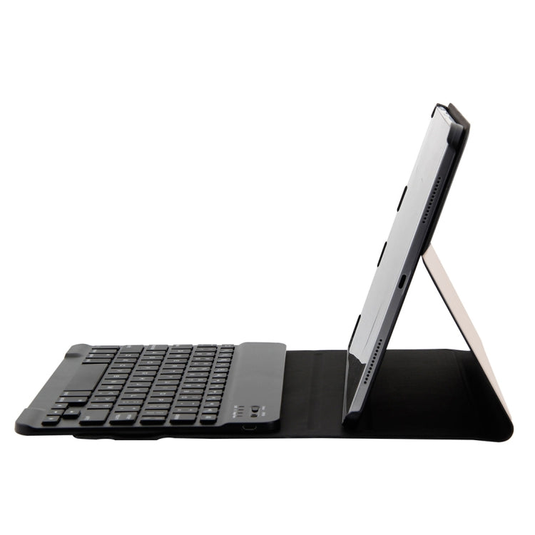 1130B Detachable Bluetooth 3.0 ABS Brushed Texture Keyboard + Lambskin Texture Leather Tablet Case for iPad Pro 11 inch (2018), with Three-gear Adjustment / Magnetic / Sleep Function(Pink)