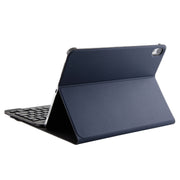 1130B Detachable Bluetooth 3.0 ABS Brushed Texture Keyboard + Lambskin Texture Leather Tablet Case for iPad Pro 11 inch (2018), with Three-gear Adjustment / Magnetic / Sleep Function(Blue)