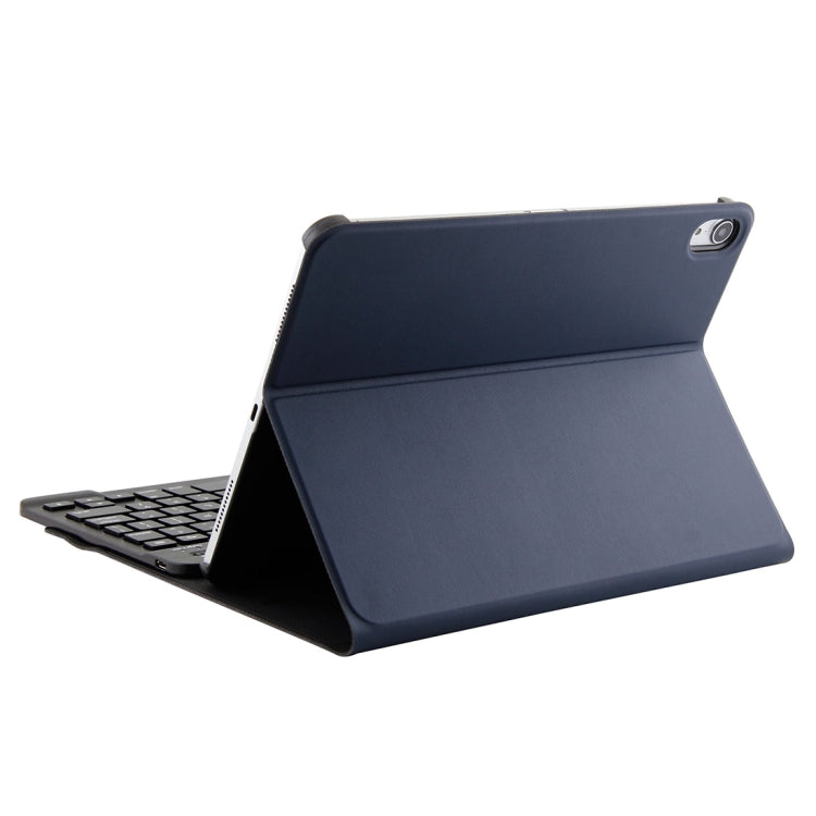 1130B Detachable Bluetooth 3.0 ABS Brushed Texture Keyboard + Lambskin Texture Leather Tablet Case for iPad Pro 11 inch (2018), with Three-gear Adjustment / Magnetic / Sleep Function(Blue)