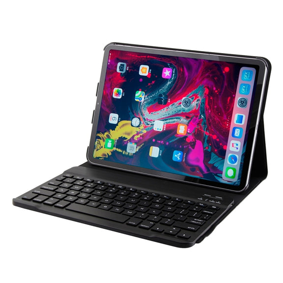 1130B Detachable Bluetooth 3.0 ABS Brushed Texture Keyboard + Lambskin Texture Leather Tablet Case for iPad Pro 11 inch (2018), with Three-gear Adjustment / Magnetic / Sleep Function(Blue)