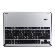 1139B Detachable Bluetooth 3.0 Aluminum Alloy Keyboard + Lambskin Texture Leather Tablet Case for iPad Pro 11 inch (2018), with Three-gear Adjustment / Magnetic / Sleep Function (Black Silver)
