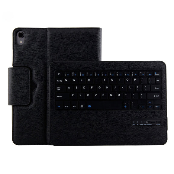 IP011 Detachable Bluetooth 3.0 ABS Keyboard + Litchi Texture Leather Tablet Case for iPad Pro 11 inch (2018), with Sleep Function (Black)