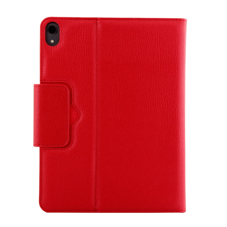 IP011 Detachable Bluetooth 3.0 ABS Keyboard + Litchi Texture Leather Tablet Case for iPad Pro 11 inch (2018), with Sleep Function (Red)