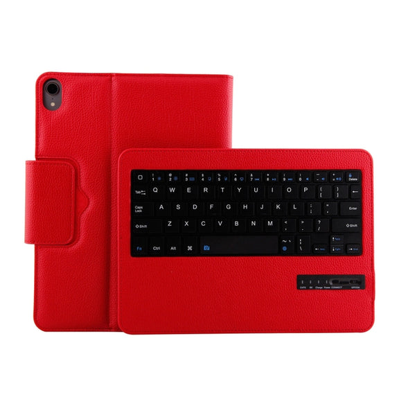 IP011 Detachable Bluetooth 3.0 ABS Keyboard + Litchi Texture Leather Tablet Case for iPad Pro 11 inch (2018), with Sleep Function (Red)