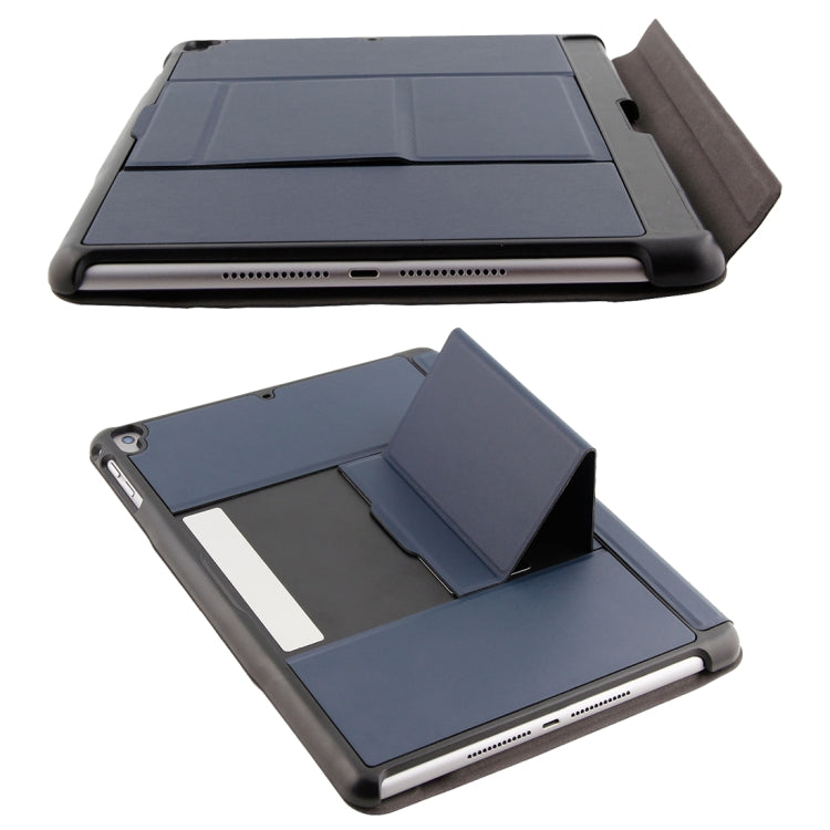 T-201 Detachable Bluetooth 3.0 Ultra-thin Keyboard + Lambskin Texture Leather Tablet Case for iPad Air / Air 2 / iPad Pro 9.7 inch, Support Multi-angle Adjustment (Blue)