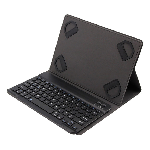TY-1031 Universal Bluetooth 3.0 ABS Brushed Texture Keyboard + Leather Tablet Case for iOS, Windows, Android Tablet PC Between 9-10.5 inch(Black)
