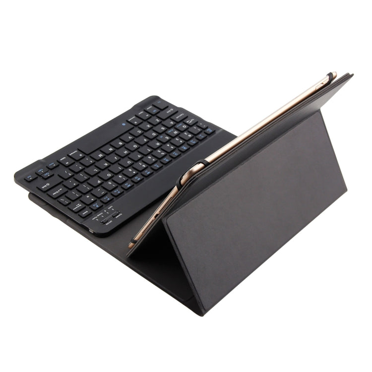 TY-1031 Universal Bluetooth 3.0 ABS Brushed Texture Keyboard + Leather Tablet Case for iOS, Windows, Android Tablet PC Between 9-10.5 inch(Black)