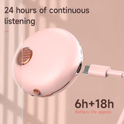 HXSJ Air-S28 TWS Bluetooth 5.3 True Wireless HiFi Stereo Make-up Mirror Earphones with Charging Case (Pink)