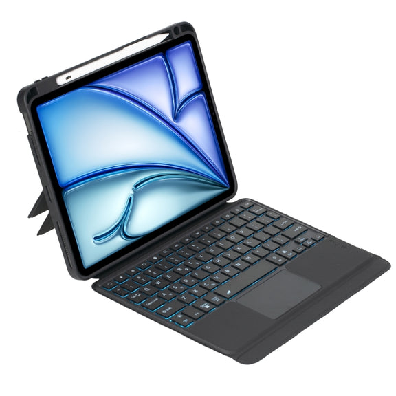 T11B-AS Detachable Rotating Backlit Touch Bluetooth Keyboard Case For iPad Air 11 2025 / Air 11 2024 / Air 5 / Air 4 10.9 / Pro 11 2022 2021 2020 2018