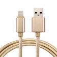 1m Woven Style Metal Head 84 Cores 8 Pin to USB 2.0 Data / Charger Cable(Gold) - Normal Style Cable by PMC TechLife | Online Shopping South Africa | PMC TechLife | Buy Now Pay Later Mobicred
