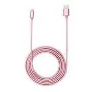 1m Woven Style Metal Head 84 Cores 8 Pin to USB 2.0 Data / Charger Cable(Rose Gold)