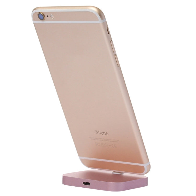 8 Pin Stouch Aluminum Desktop Station Dock Charger for iPhone(Rose Gold)