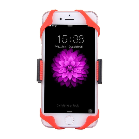 360 Degree Rotation Bicycle Phone Holder with Flexible Stretching Clip for iPhone 7 & 7 Plus / iPhone 6 & 6 Plus / iPhone 5 & 5C & 5s(Red)