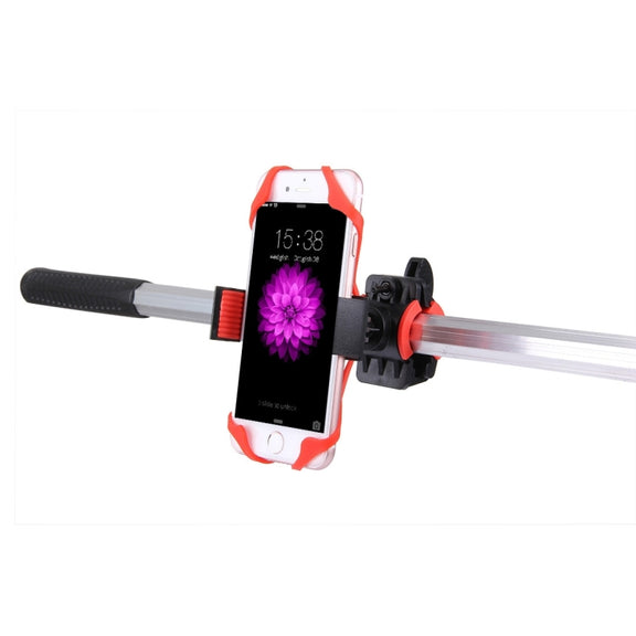 360 Degree Rotation Bicycle Phone Holder with Flexible Stretching Clip for iPhone 7 & 7 Plus / iPhone 6 & 6 Plus / iPhone 5 & 5C & 5s(Red)