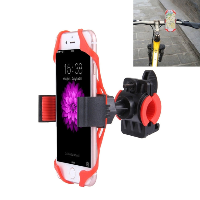 360 Degree Rotation Bicycle Phone Holder with Flexible Stretching Clip for iPhone 7 & 7 Plus / iPhone 6 & 6 Plus / iPhone 5 & 5C & 5s(Red)