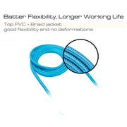 3m 3A Woven Style Metal Head 8 Pin to USB Data / Charger Cable(Blue)