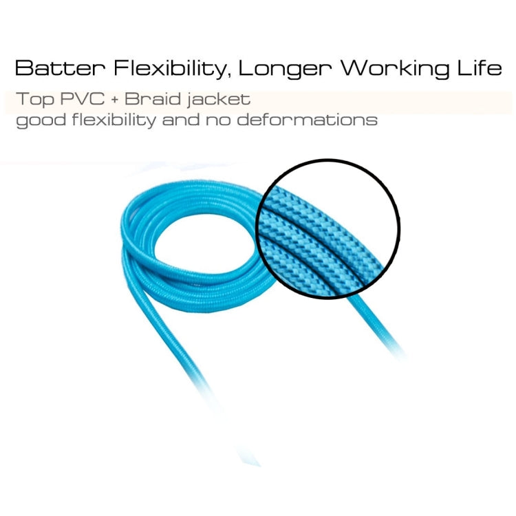 3m 3A Woven Style Metal Head 8 Pin to USB Data / Charger Cable(Blue)