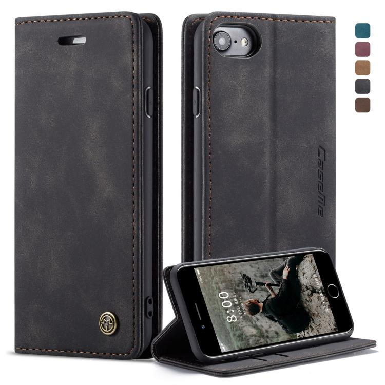 CaseMe-013 Multifunctional Retro Frosted Horizontal Flip Leather Case for iPhone 6 / 6s, with Card Slot & Holder & Wallet(Black)