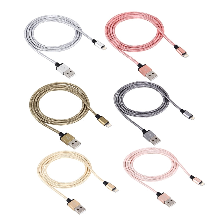 1m Woven Style Metal Head 58 Cores 8 Pin to USB 2.0 Data / Charger Cable(Magenta)