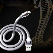 REMAX RC-035i Laser Series 1m 2.1A 8 Pin to USB Data Sync Charger Cable with LED Indicator(White)