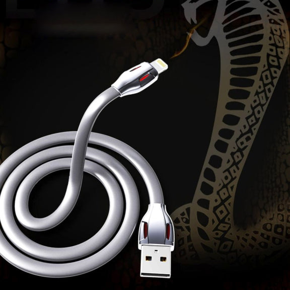 REMAX RC-035i Laser Series 1m 2.1A 8 Pin to USB Data Sync Charger Cable with LED Indicator(White)