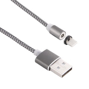 360 Degree Rotation 8 Pin to USB 2.0 Weave Style Magnetic Charging Cable with LED Indicator, Cable Length: 1m(Grey)